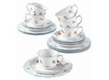 Seltmann Weiden Kaffeeservice Sonate, Blau, Mehrfarbig, Weiß, Keramik, 18-teilig, Blume, 220 ml,220 ml, 15x15x30 cm, handbemalt, Essen & Trinken, Geschirr, Geschirr-Sets, Kaffeeservice