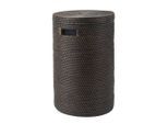 Aquanova Wäschekorb Cino, Dunkelbraun, Holz, Rattan, 64 L, rund, 60 cm, Ordnen & Aufbewahren, Wäschekörbe & Tonnen
