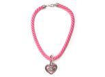 Collier ALLGÄU REBELL "Traudel", Damen, Gr. onesize, Textil, rosa, Basic, Halsketten Collier, mit Herzanhänger