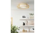 EGLO Deckenleuchte "YUKU-Z", weiß (weiß braun, weiß), 1, Ø 46cm H: 16cm, 1 Stk., Leuchten, ZigBee, App und Sprachsteuerung Alexa, RGB, dimmbar, Ø 46 cm, Deckenleuchte