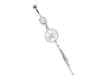 Bauchnabelpiercing ADELIA´S "Piercing Piercing Bauchnabelpiercing", Damen, Gr. onesize, silber, Chirurgiestahl, Piercings, 316l Stahl Banane - Anhänger mit Traumfänger