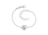 Armband HERZENGEL "Schmuck Geschenk Armkette Angeli-Herz", silber (silberfarben), Armbänder, Jungen, 16cm, Silber 925 (Sterlingsilber), Armband