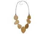 Lange Kette "Larni", Damen, Gr. onesize, Holz, gelb, COLLEZIONE ALESSANDRO, Basic, Halsketten, mit großen Holzscheiben in verschiedenen Formen