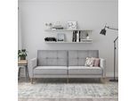 3-Sitzer DOREL HOME "Lilly", grau (hellgrau), B:207cm H:82cm T:82cm, Veloursstoff 100% Polyester, Sofas, Bett-Funktion, Rückenlehne 3-fach verstellbar, Sitzhöhe 43 cm