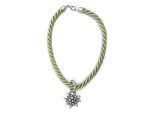Collier ALLGÄU REBELL "Marlene", Damen, Gr. onesize, Textil, grün, Basic, Halsketten Collier, mit Edelweißanhänger