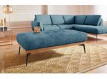 Hocker EXXPO - SOFA FASHION "Palic, moderner Polsterhocker mit tollen Verarbeitungsdetails", blau (denim), B:139cm H:47cm T:71cm, Hocker, Polsterhocker