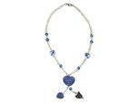 Kette mit Anhänger ALLGÄU REBELL "Lisl", Damen, Gr. onesize, PTFE-Kunststoff, blau, Basic, Halsketten, Anhänger aus kariertem Stoff