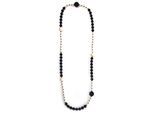 Lange Kette "Amica", Damen, Gr. onesize, Glas, schwarz, COLLEZIONE ALESSANDRO, Basic, Halsketten, mit kleinen Schliffglasperlen