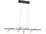JUST LIGHT Pendelleuchte "EMANDA", schwarz (schwarz, messing), 1, Ø 0cm H: 27cm, 1 Stk., Leuchten, LED, dimmbar, Switchmo, Comfort Lift, Memory, nach Trennung vom Netz, Pendelleuchte