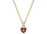 Kette mit Anhänger SWAROVSKI "Chroma Herz", rot (rot, rot), Halsketten, Damen, Metall, L: 44, mit Swarovski Kristall