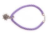 Collier ALLGÄU REBELL "Marlene", Damen, Gr. onesize, Textil, lila (violett), Basic, Halsketten Collier, mit Edelweißanhänger