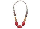Lange Kette "Leona", Damen, Gr. onesize, Holz, bunt (multi), COLLEZIONE ALESSANDRO, Basic, Halsketten, aus flachen Holzperlen