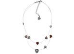 Kette mit Anhänger ALLGÄU REBELL "Hanni", Damen, Gr. onesize, Metall, braun, Basic, Halsketten, mit kleinen Edelweiß und Herzen