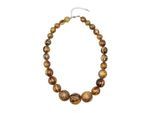 Kette mit Anhänger "Banana", Damen, Gr. onesize, Holz, braun, COLLEZIONE ALESSANDRO, Basic, Halsketten, runde Perlen mit Bananenblättern umwickelt