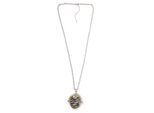 Lange Kette "Joke", Damen, Gr. onesize, Metall, silber (silberfarbig), COLLEZIONE ALESSANDRO, Basic, Halsketten, Anhänger mit Reptildruck