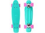 Skateboard STAR-SKATEBOARD, blau (helltürkis, pink), Skateboards, Kinder, Kicktail