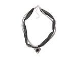 Kette mit Anhänger ALLGÄU REBELL "Gerda", Damen, Gr. onesize, Metall, schwarz, Basic, Halsketten, mit Leder- und Organzaband