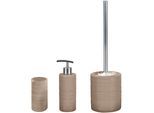 Badaccessoire-Set KLEINE WOLKE "Sahara", braun (basalt), Stein, Badaccessoires-Sets