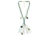 Lange Kette "Nalini", Damen, Gr. onesize, Glas, blau (türkis), COLLEZIONE ALESSANDRO, Basic, Halsketten, mehrreihige Kette in Y-Form