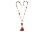 Lange Kette "Skull", Damen, Gr. onesize, Glas, orange, COLLEZIONE ALESSANDRO, Basic, Halsketten, mit auffälligem Totenkopfanhänger