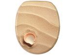 WC-Sitz SANILO "Clam", beige (sand), B:37,7cm L:47cm, MDF - Mitteldichte Holzfaserplatte, WC-Sitze, mit Absenkautomatik