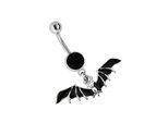 Bauchnabelpiercing ADELIA´S "Piercing Piercing Bauchnabelpiercing", Damen, Gr. onesize, schwarz, Chirurgiestahl, Piercings, Banane 316l Stahl, mit Fledermaus Anhänger