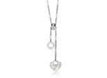 Kette mit Anhänger "Heart", Damen, Gr. onesize, Metall, silber (silbern), COLLEZIONE ALESSANDRO, Basic, Halsketten, mit Perlmutteinlage