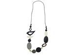 Lange Kette "Birdy", Damen, Gr. onesize, Holz, schwarz, COLLEZIONE ALESSANDRO, Basic, Halsketten, echte Holzelemente