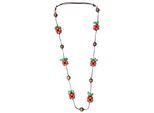 Lange Kette "Erdbeere", Damen, Gr. onesize, Holz, rot, COLLEZIONE ALESSANDRO, Basic, Halsketten, mit kleinen Beeren aus Holz