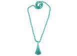 Lange Kette "Dehli", Damen, Gr. onesize, Glas, blau (türkis), COLLEZIONE ALESSANDRO, Basic, Halsketten, mit echten Glasperlen