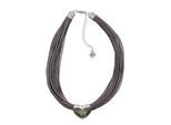 Kette mit Anhänger ALLGÄU REBELL "Vroni", Damen, Gr. onesize, Metall, braun, Basic, Halsketten, mit Edelweiß