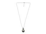 Lange Kette "Grete", Damen, Gr. onesize, Metall, silber, COLLEZIONE ALESSANDRO, Basic, Halsketten, mit Kugel in gebürsteter Optik