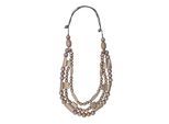 Lange Kette "Laarnie", Damen, Gr. onesize, Holz, grau, COLLEZIONE ALESSANDRO, Basic, Halsketten, Holzperlen in verschiedenen Formen und Größen
