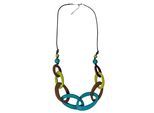 Kette mit Anhänger "Richelle", Damen, Gr. onesize, Holz, braun, COLLEZIONE ALESSANDRO, Basic, Halsketten, verschieden große Holzringe und Holzperlen