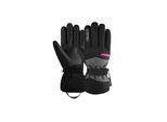 Skihandschuhe REUSCH "Hellen R-TEX XT", Damen, Gr. 8, grau (grau, schwarz), 87% Polyester, 11% Lederimitat, 2% Elasthan, bedruckt, mehrfarbig, Handschuhe, mit PRIMALOFT-Isolation