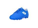 Fußballschuh LOTTO "Stadio 700 AGM JR", Mädchen, Gr. 32, blau (blau, weiß), Lederimitat, Schuhe Fußballschuh, mit innovativer Technologie für Kunstrasen