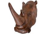 Dekonashorn , Braun , Kunststoff , Nashorn , 61x28x52 cm , zum Hängen, Tierfiguren , Dekoration, Dekofiguren & Skulpturen, Dekotiere