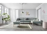 Ecksofa OTTO HOME "Bille L-Form", grün (mint), B:302cm H:86cm T:178cm, Samtoptik (100% Polyester);Luxus-Microfaser weich (100% Polyester);Struktur (100% Polyester);Struktur fein (100% Polyester), Sofas, Ecksofa, mit Naht im Rückenkissen und Beinen aus Eichenholz