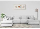 Wohnlandschaft OTTO HOME "Florid U-Form", beige (creme), B:360cm H:75cm T:260cm, Baumwollmix (60% Baumwolle/40% Leinen);Struktur fein (100% Polyester);Samtoptik (100% Polyester), Sofas, Wohnlandschaft, 6 Teile, bestehend aus Modulen, viele Bezugsqualitäten, auch in Cord
