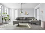 Ecksofa OTTO HOME "Bille L-Form", grau, B:302cm H:86cm T:178cm, Samtoptik (100% Polyester);Luxus-Microfaser weich (100% Polyester);Struktur (100% Polyester);Struktur fein (100% Polyester), Sofas, Ecksofa, mit Naht im Rückenkissen und Beinen aus Eichenholz