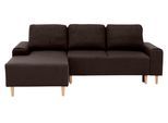 Ecksofa HOME AFFAIRE "Samu L-Form", braun (dunkelbraun), B:235cm H:93cm T:160cm, Microfaser PRIMABELLE (100% Polyester);Samtoptik (100% Polyester);Struktur fein (100% Polyester), Sofas, Ecksofa, wahlweise mit Bettfunktion und Bettkasten