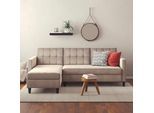 Ecksofa DOREL HOME "Hartford II", grau (taupe), B:213cm H:83cm T:154cm, Veloursstoff 100% Polyester, Sofas, Ecksofa, mit Bettfunktion und Stauraum, Recamiere beidseitig montierbar