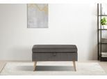 Truhenbank OTTO HOME "AMIRA Sitzbank mit Stauraum, Maße B/T/H: 81/36/43 cm", grau, B:81cm H:43cm T:36cm, Struktur fein (100% Polyester);Samtvelours (100% Polyester);Luxus-Microfaser weich (100% Polyester), Sitzbänke, mit Staufach, in 3 Bezugsqualitäten mit feiner Steppung