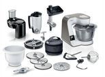 BOSCH Küchenmaschine "Serie 4 MUM5XL74, integrierte Waage, Edelstahlschüssel, Mixer, Weiß", weiß, B:28cm H:28,2cm T:27,1cm, Küchenmaschinen, 7 Stufen, Fleischwolf, Würfelschneider, zusätz. Kunststoffschüssel, Küchenmaschine