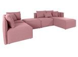 Wohnlandschaft OTTO HOME "Nöre U-Form", rosa (rosé), B:340cm H:86cm T:172cm, Struktur fein (100% Polyester);Struktur (100% Polypropylene);Webstoff (100% Polyester);Samtoptik (100% Polyester);Luxus-Microfaser Lederoptik (100% Polyester);Baumwoll-/Leinenmix (60% Baumwolle/40% Leinen), Sofas, Wohnlandschaft, 5 Teile, in vielen Bezugsqualitäten und Farben s. auch "Nöre"