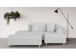 Ecksofa OTTO HOME "Suyala", grau (hellgrau), B:258cm H:85cm T:168cm, 100% Polyester, Sofas, Ecksofa, L-Form mit Hocker