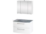 Waschtisch-Set WELLTIME "Windau", weiß, B:80cm H:200cm T:49cm, Kastenmöbel-Sets, Breite 80 cm