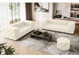 2-Sitzer HOME AFFAIRE "FOLLINA", beige (creme), B:193cm H:71cm T:100cm, 100% Polyester, Sofas, 2-Sitzer Sofa mit klassischer Chesterfield-Knopfheftung
