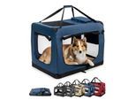 Lionto Hundetransportbox - faltbar - blau XXL