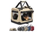 Lionto Hundetransportbox - faltbar - beige S